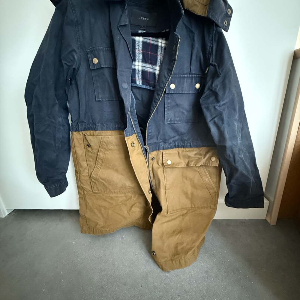J. Crew Navy and Tan Military Field Jacket